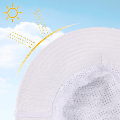 Peecabe Summer Baby Sun Hat for Boys Girls UPF 50+ Wide Brim Toddle Bucket Hat Adjustable Baby Beach Cap 0-8 Years
