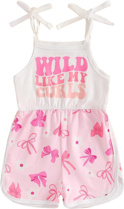WZTYYDS Toddler Baby Girl Summer Clothes Floral Romper Tie-Up Strap Halter Jumpsuit Infant Summer Sling Playsuit 6M-3T