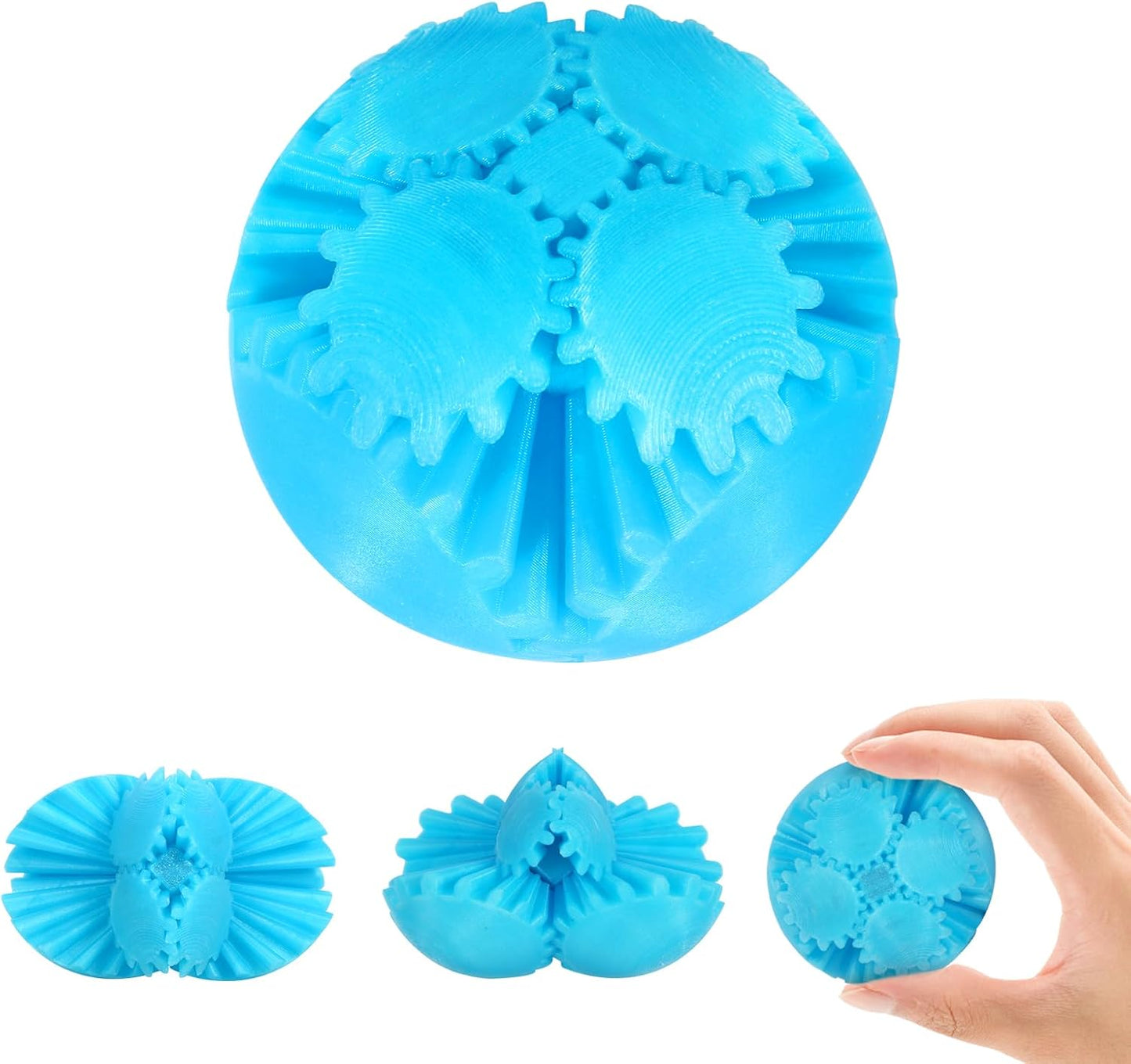 MerryXD Gear Ball Fidget Toy,GearSphere Desk 3D Printed Perfect for Stress and Anxiety Relaxing Fidget Toy Gear Fidget Sphere Activity Gear Ball for Adults Grow in The Dark Blue