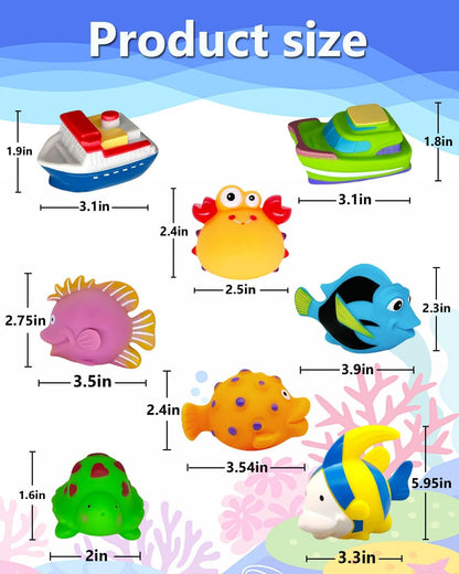Bath Toys for Kids Ages 1-3 - Mold Free Bath Toy for Babies 6-12 Months - Toddler Pool Bathtub