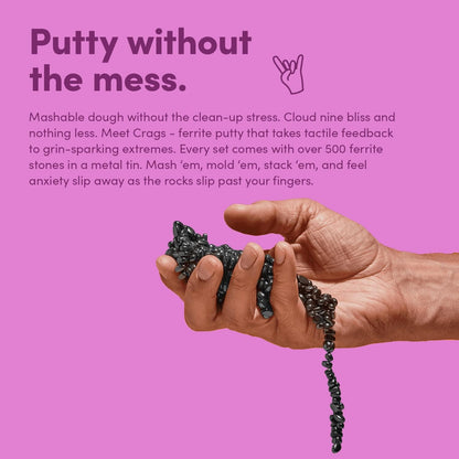 Speks Crags Ferrite Putty | Over 1,000 Smooth Ferrite Stones in a Metal Tin | Fun Quiet Fidget Toys for Adults and ADHD Desk Toys for Office | Vitality, Large