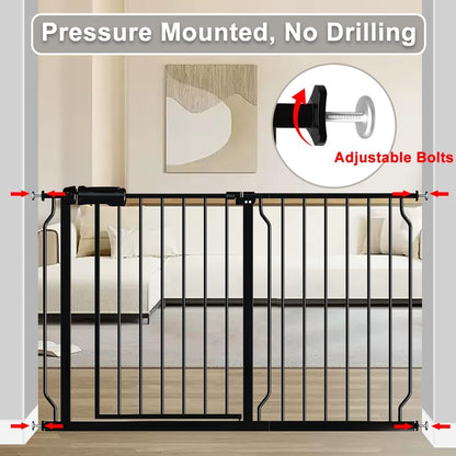 Fairy Baby Extra Wide Baby Gate 85.8-90.5 Inch Wide, Walk Through Pressure Mounted No Drill, Long and Large Tension Gate for Pet and Kids
