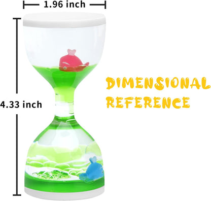 Liquid Motion Timers for Kids, Set of 3, Sensory Bubble Toys for Toddlers (Green)