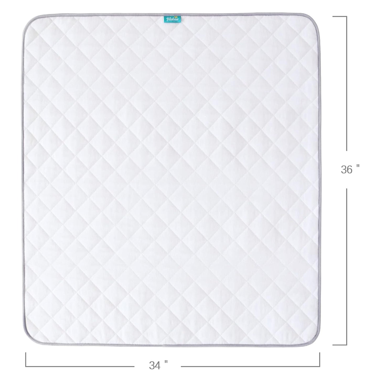 Waterproof Crib Mattress Protector 34" x 36", Non-Slip & Sturdy Mattress Pad Mat, 4 Layers