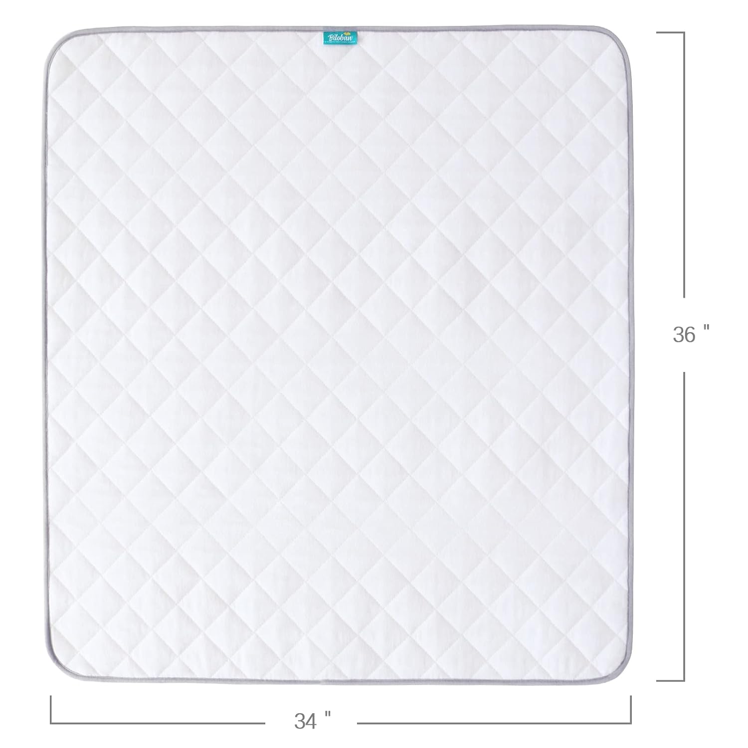 Waterproof Crib Mattress Protector 34" x 36", Non-Slip & Sturdy Mattress Pad Mat, 4 Layers