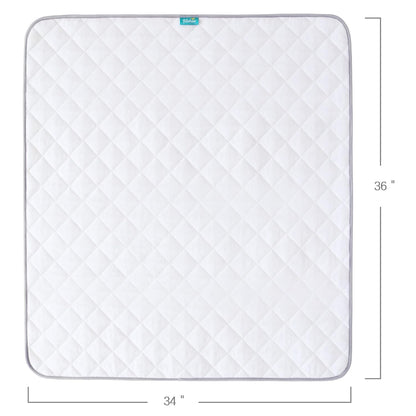 Waterproof Crib Mattress Protector 34" x 36", Non-Slip & Sturdy Mattress Pad Mat, 4 Layers