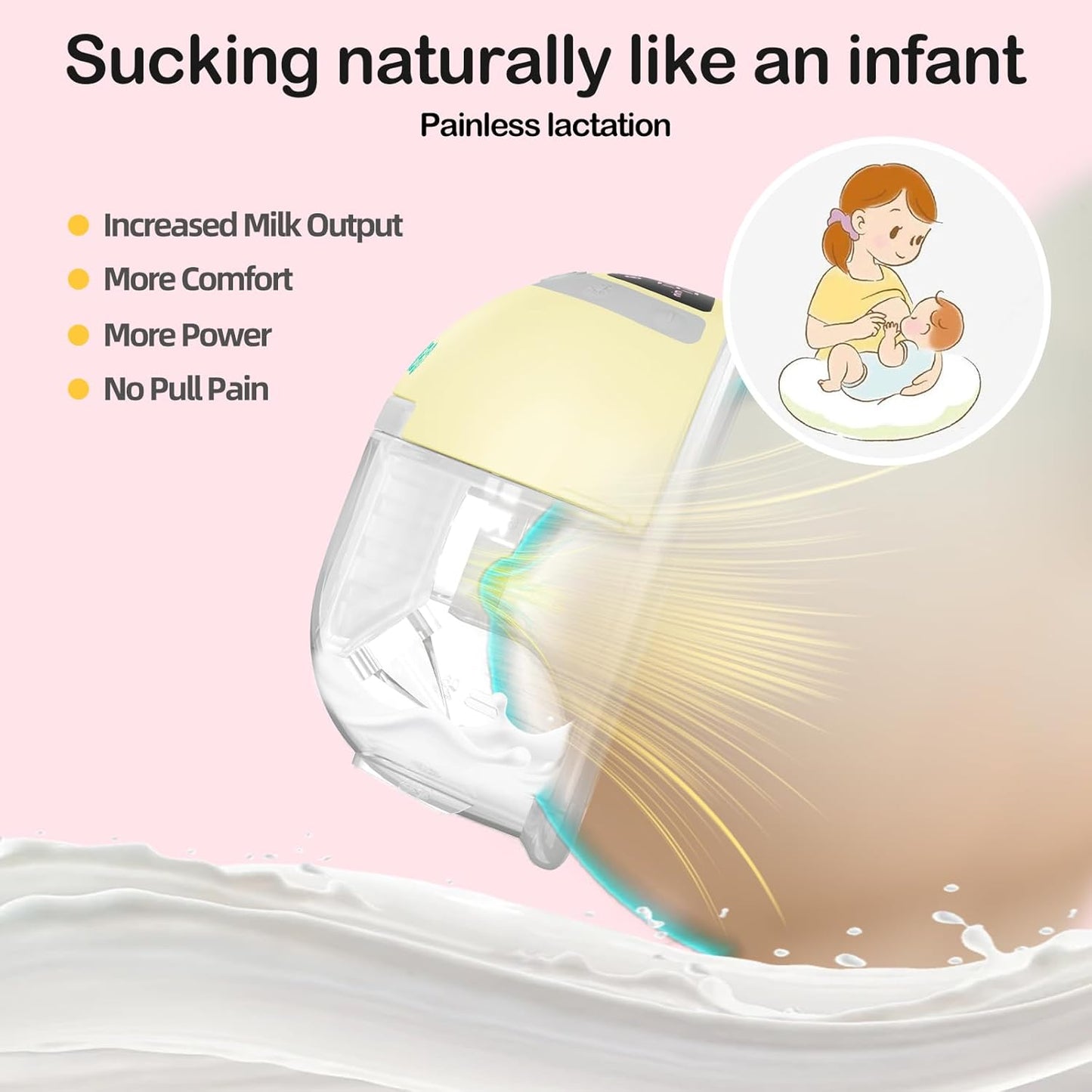 Ellie Wearable Hands Free Breast Pump, Portable Breastfeeding Pump w/Soft Double-Sealed Flange