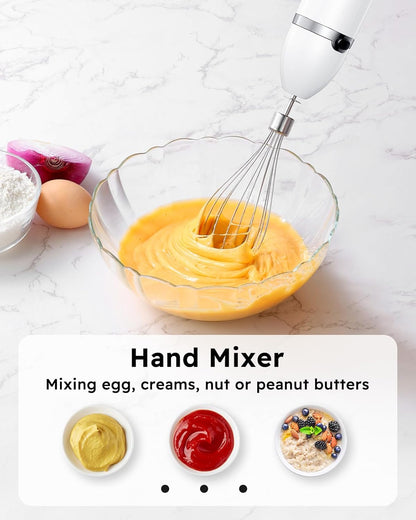 Sangcon Immersion Blender Handheld, 3-in-1 Hand Blender Electric, 400W Handheld Blender, Stainless