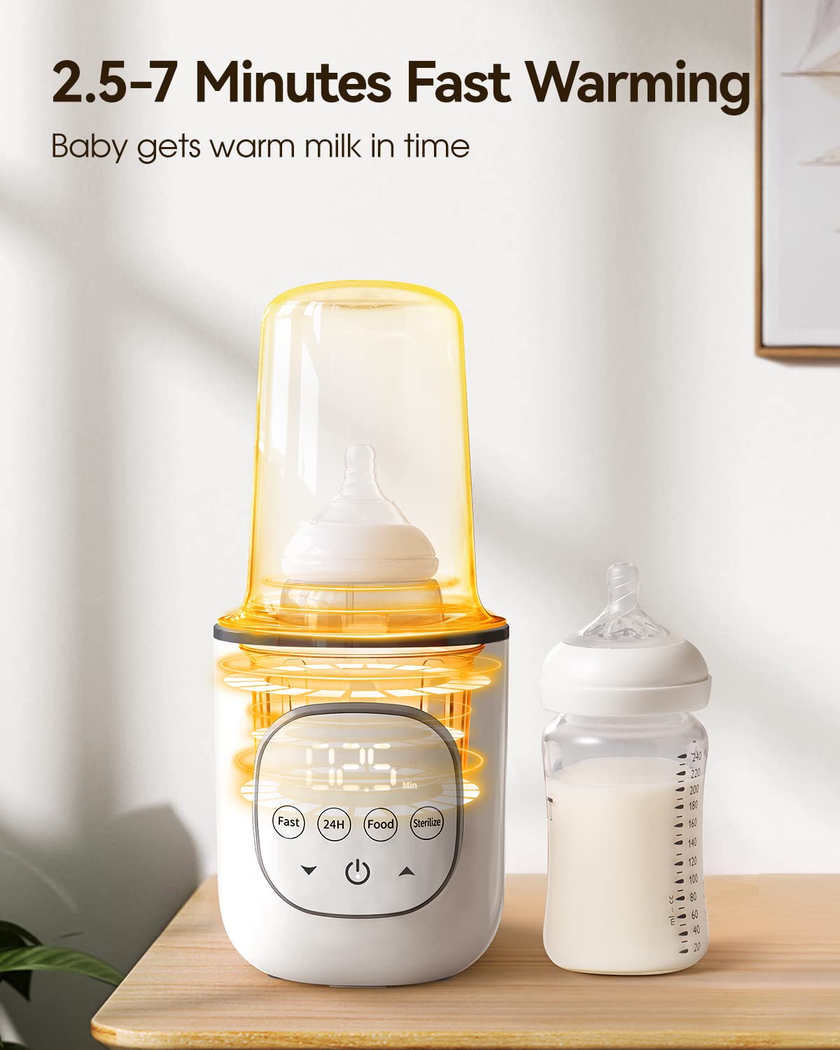 LAREX Bottle Warmer, Fast Baby Bottle Warmer for Breastmilk and Formula, with Timer and Accurate