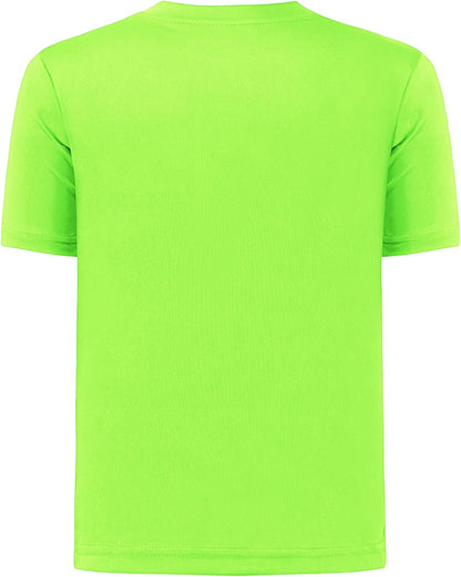 QBK 2T to Youth Neon Shirt Kids UPF 50+ Dry Fit Athletic Short Sleeve Rash Guard T Shirts for Boys Girls Sports Undershirt