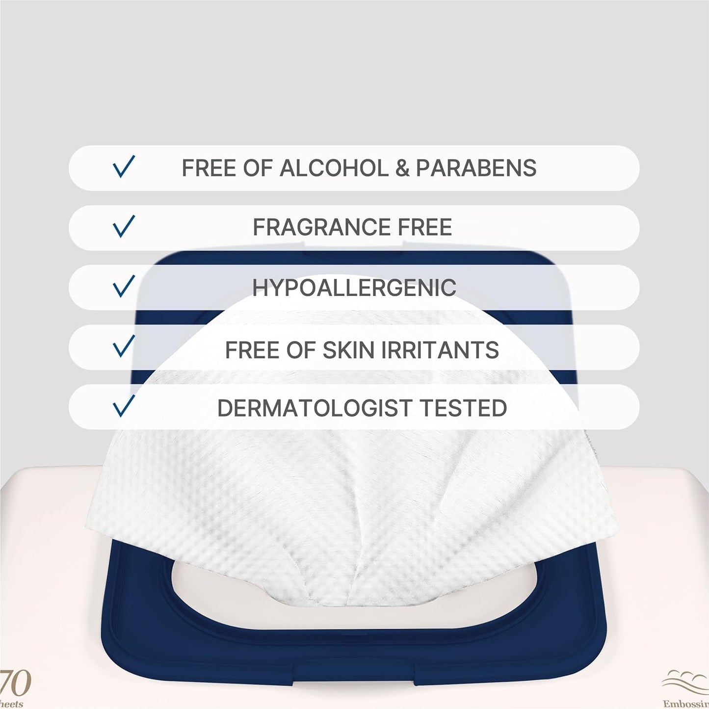 BEBESUP- Korea’s #1 Signature Baby Wipes - Hypoallergenic Water-based Unscented Alcohol-Free Ultra-Thick Super Seed Extracts Organic Plant-Based for sensitive skin Flip-Top (70 Count 1 Pack)