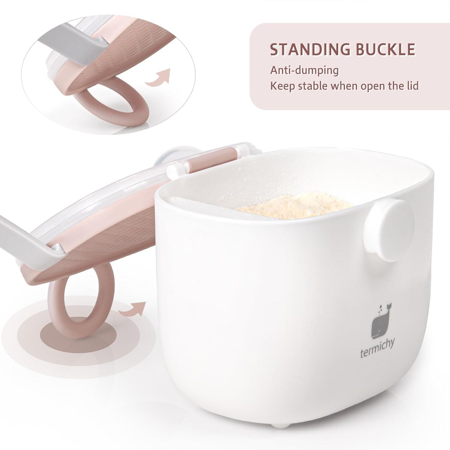 Termichy Baby Formula Dispenser, Portable Formula Dispenser Container with Scoop and Carry Handle