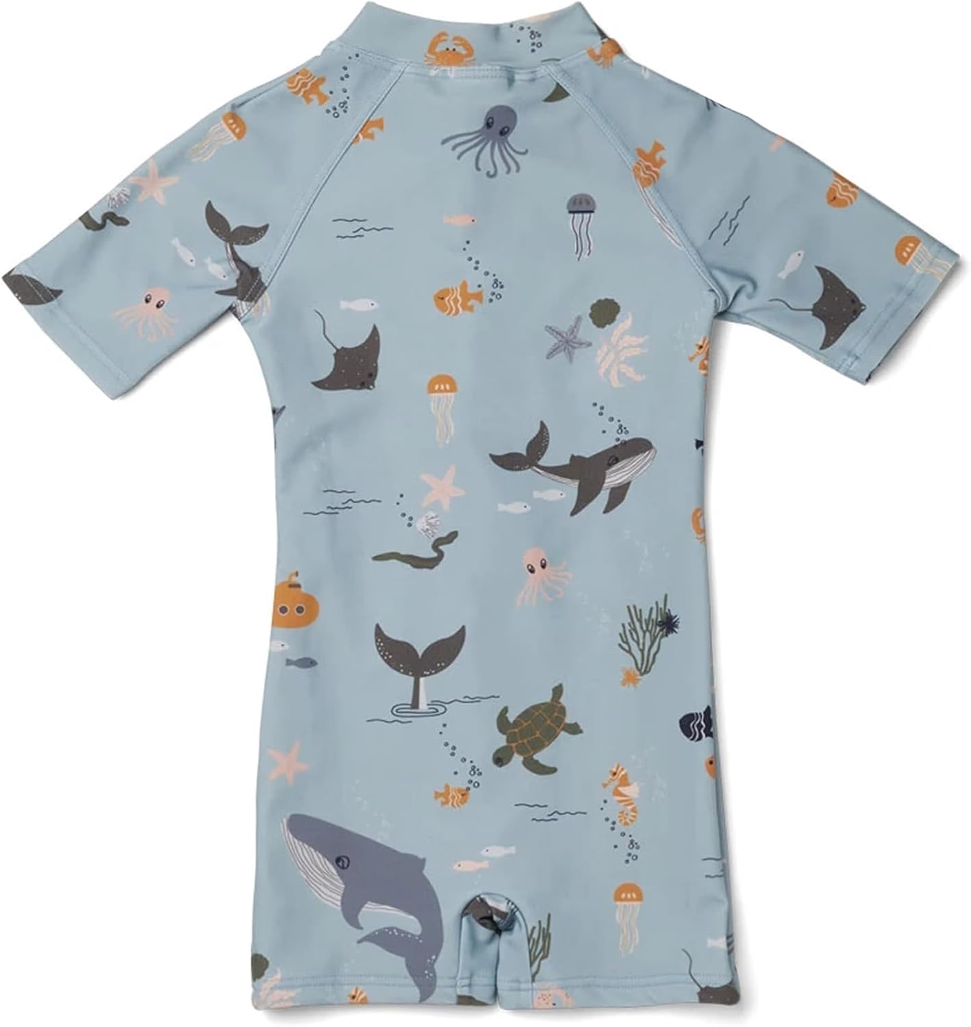 Boys One Piece Swimsuit Whale Dolphin Bathing Suit Zipper Rash Guard Kid Short Sleeve Swimwear Shark Beach Wear UPF50+