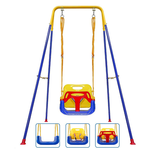 Foldable Toddler Swing Set for Indoor & Outdoor Use