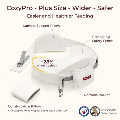 Momcozy CozyPro Nursing Pillow for Breastfeeding - All Around Ergonomic Comfort & Support