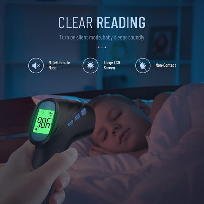 Forehead Thermometer for Adults and Kids, Digital Infrared Thermometer with Fever Alarm, Fast