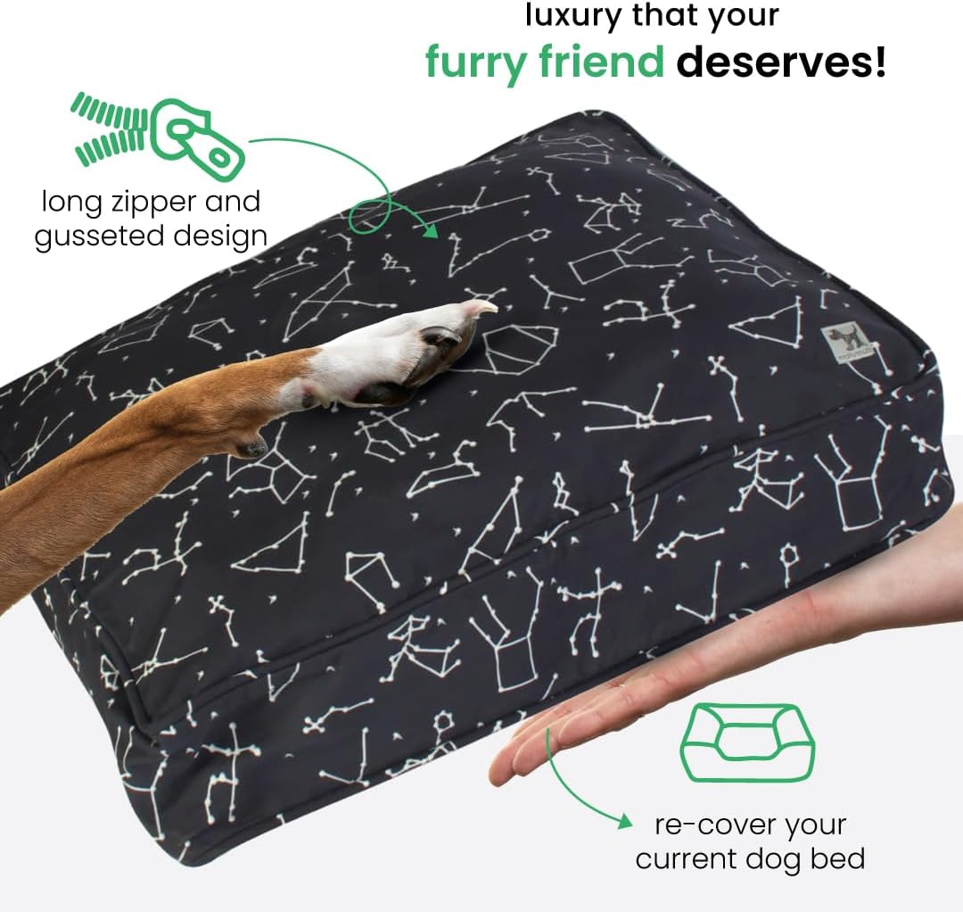 Molly Mutt Large Crib Mattress Cover - Rocketman Print - Measures 27”x52”x5”- 100% Cotton - Durable - Breathable - Sustainable - Machine Washable Dog Bed Cover