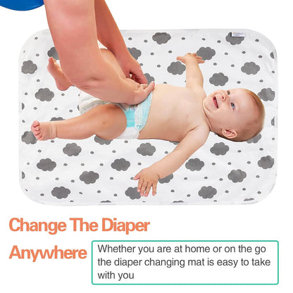 Baby Diaper Changing Pad, 21 5/8" x 31.5" Waterproof Changing Pad Liners - Reusable Soft and Absorbent Portable Changing Mat(Cloud1PCS)