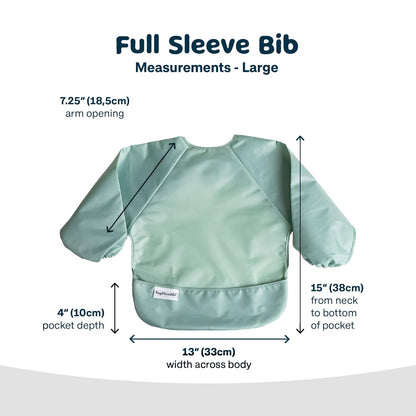 Tiny Twinkle Mess Proof Baby Bib,Waterproof Smock Baby Bib for Eating,Machine Washable Long Sleeve Bib,Baby Led Weaning,Toddler Bib (Sage Green, Large 2-4 Years)