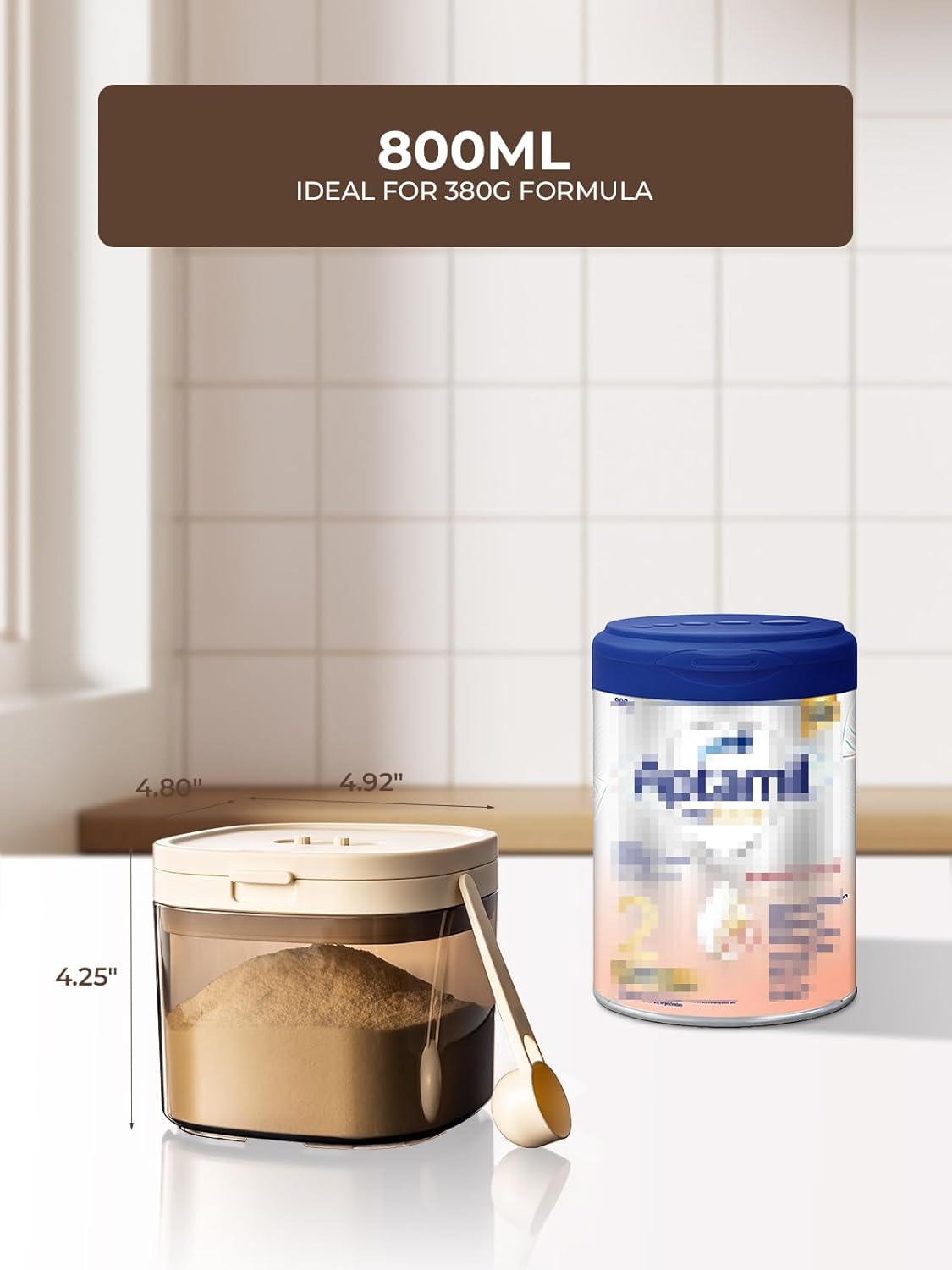 Travel Formula Container, 800ml BPA-Free Baby Formula Dispenser On The Go with Flip Top Lid