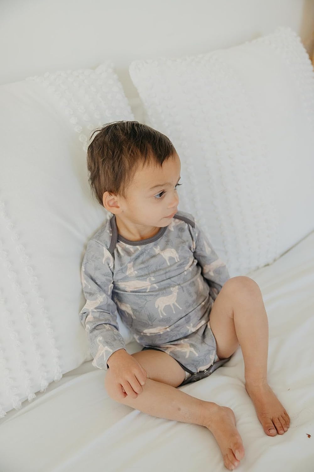 Copper Pearl Long Sleeve Bodysuit Baby: Ultra Soft Baby for Newborns, Boys, and Girls - Stylish, Comfortable, Overlap Shoulders, Premium Knit Fabric - 12-18 Months, Timber