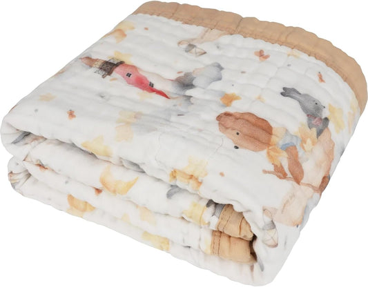 Organic Cotton Muslin Baby Blanket for Boys and Girls - Luxurious Soft Toddler Quilt for Swaddling - Gender Neutral Blankets Makes a Great Dream Big