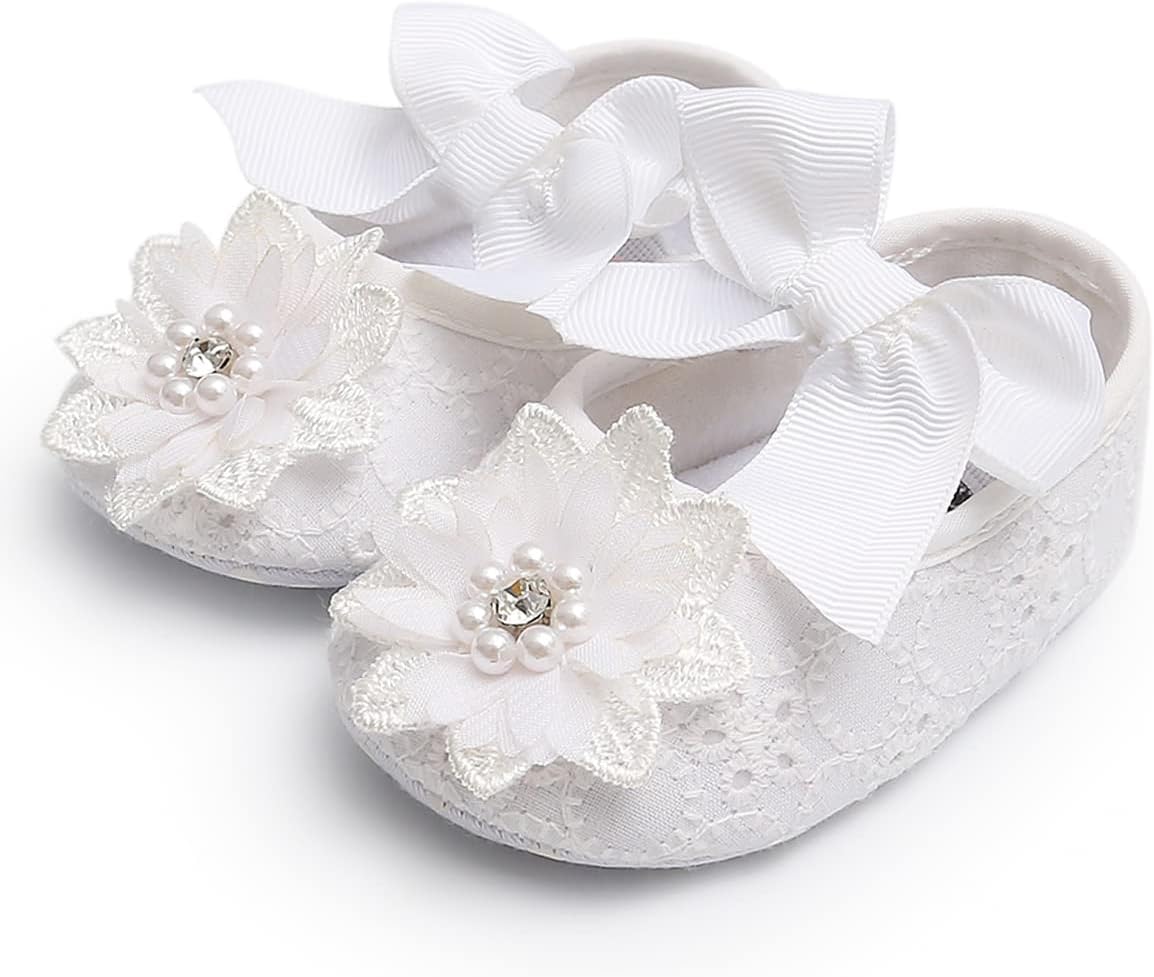 Baby Shoes Mary Jane Flats Non Slip Soft Sole Infant Toddler Sneakers First Walkers Party Christmas Dress Shoes