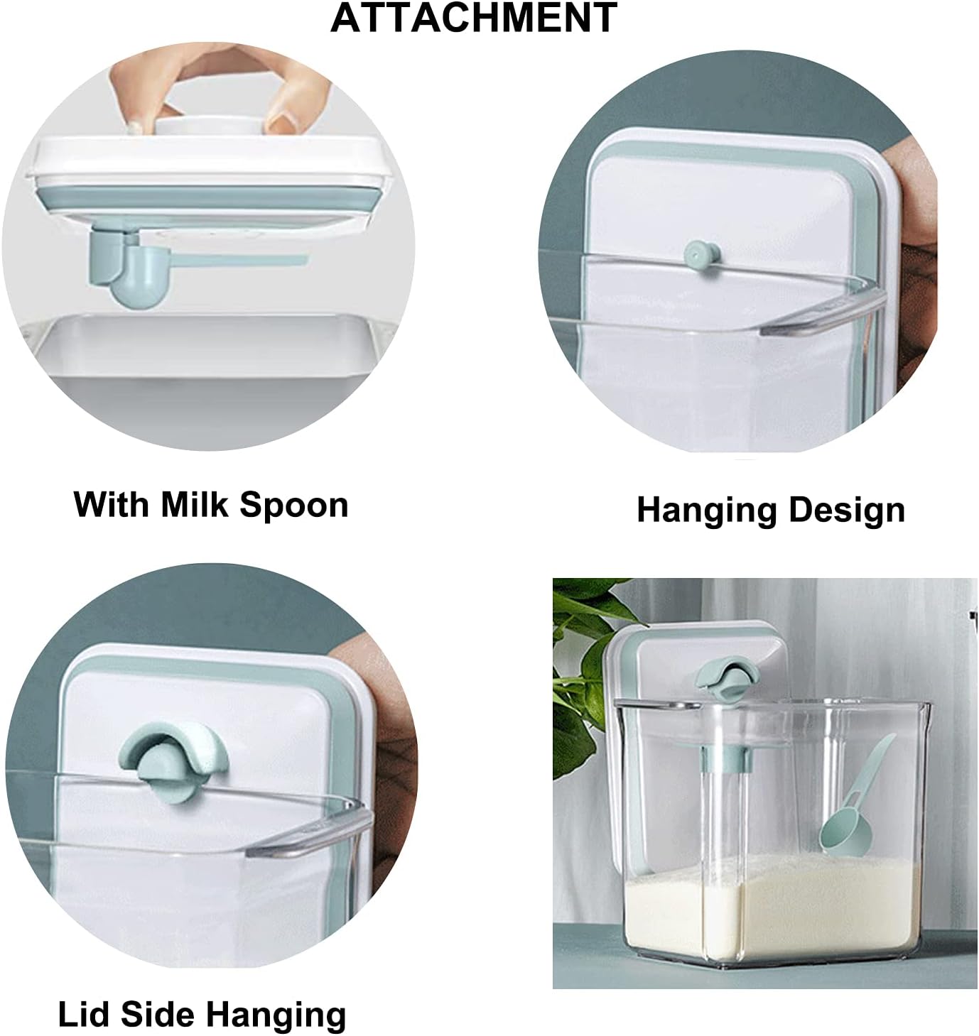 Airtight Food Storage Container Formula Dispenser with Spoon BPA-Free Milk Powder Container for
