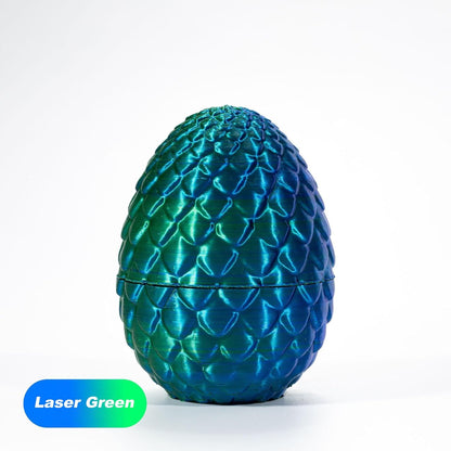 STONESTAR 3D Printed Dragon Fidget Toys, Full Articulated Dragon Crystal Dragon in Egg, Home Office Executive Desk Toys, 11" Dragon with 5" Egg (Laser Green)