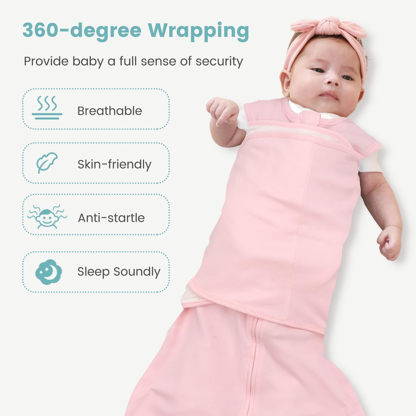 Baby Swaddle Sleep Sack 1.0 Tog 3-in-1 Cotton Baby Swaddle Blanket Wrap for Newborns 6-12 Months