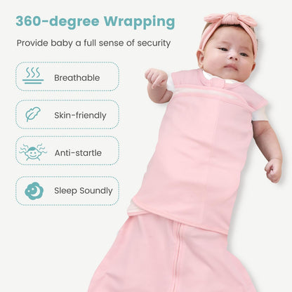 Baby Swaddle Sleep Sack 1.0 Tog 3-in-1 Cotton Baby Swaddle Blanket Wrap for Newborns 6-12 Months