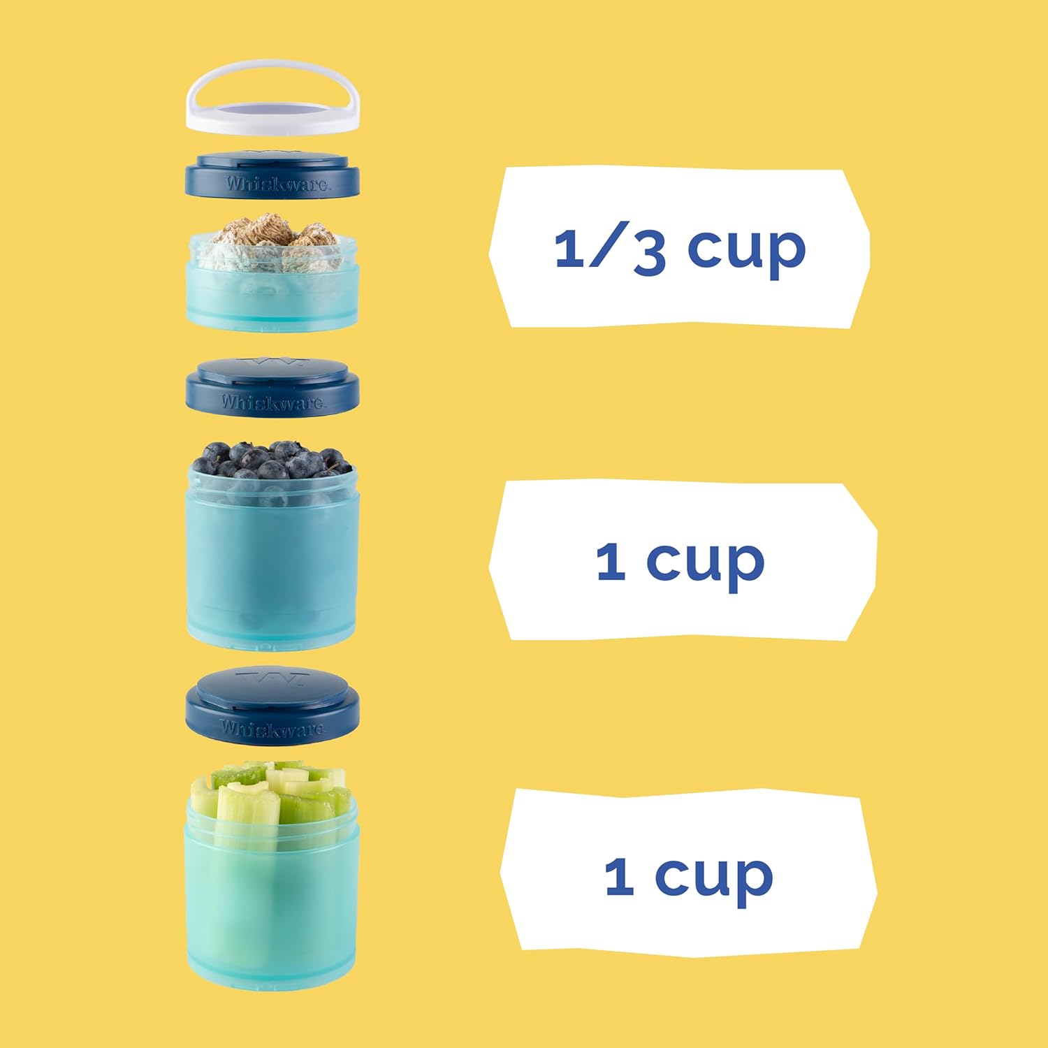 Whiskware Paw Patrol Stackable Snack Containers for Babies, Kids, and Toddlers, 3 Stackable Snack