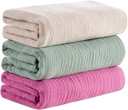 Baby Muslin Swaddle Blanket for Boys and Girls,4-Pack Breathable and Skin-Friendly,Wrap Soft Silky