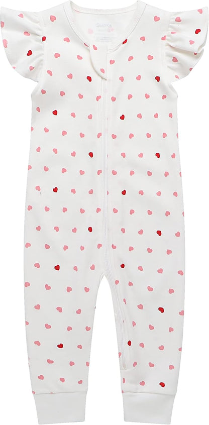 Owlivia Baby Boy Romper, Unisex Short-sleeve Summer Outfit, 100% Organic Cotton Girl One-Piece Jumpsuit