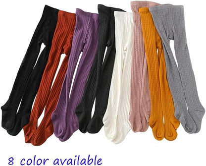CHUNG Toddler Little Girls Cotton Tights Footed Thick Winter Cable Knit Legging Pantyhose Stocking