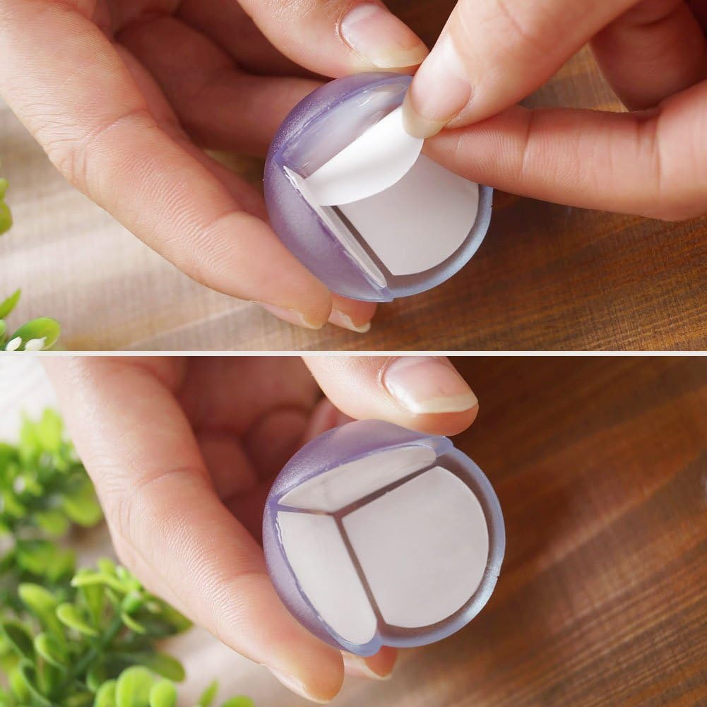 Matyz 16-Pack Clear Baby Proof Corner Guards - Ball Shape Edge Protectors for Furniture, Strong Adhesive, Smooth Surface, Easy Removal - Child Safety Bumpers for Tables, Cabinets