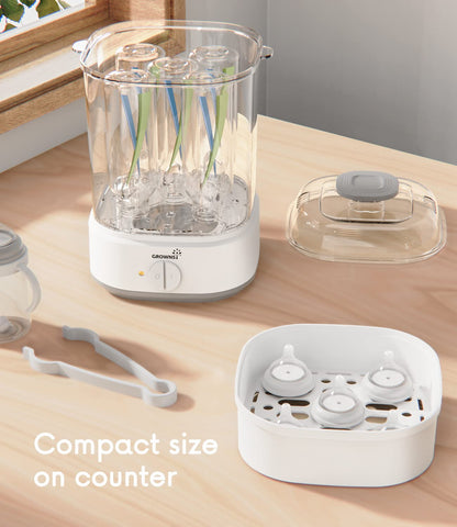 Bottle Sterilizer, Baby Bottle Steam Sterilizer, Electric Baby Bottle Sanitizer with Timer for Baby