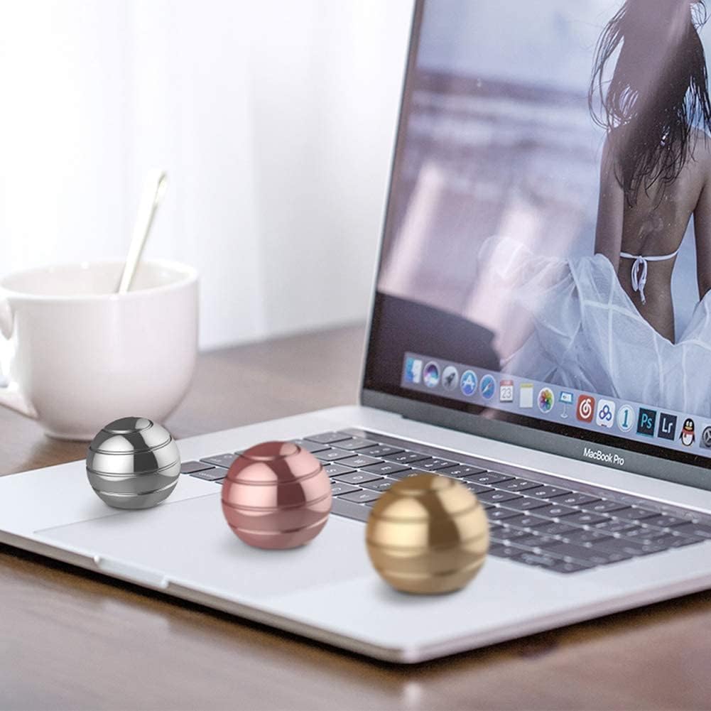 Kinetic Desk Toys Ball, 2.17'' Adults Office Fidget Items Toys, Stress Relief Desk Accessories Toys for Office for ADHD Anxiety (55MM, Rose Gold)