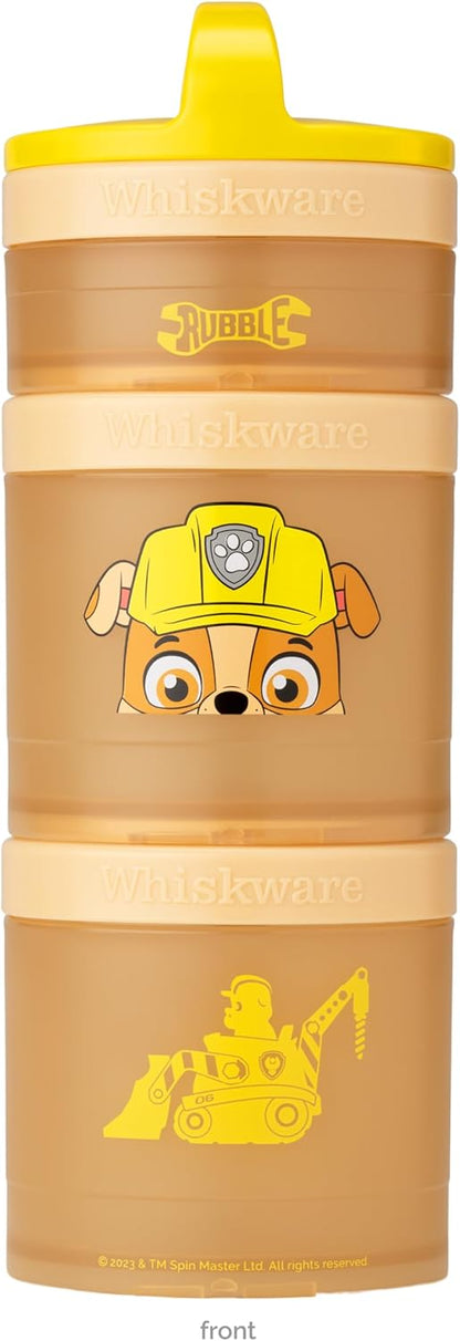 Whiskware Paw Patrol Stackable Snack Containers for Kids and Toddlers, 3 Stackable Snack Cups for