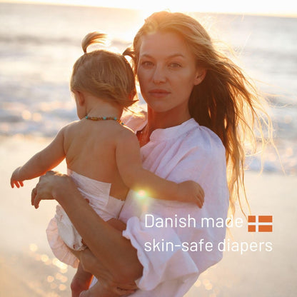 Joonya Baby Diapers, Size 2 S (7-13 lb) - 6 Bags of 30 (180) - New Range - NonToxic, Eco-Friendly, Ultra Slim, Overnight Use - Made in Denmark