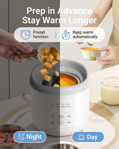 Bear NutriEase AllStage Stainless Steel Baby Food Maker Steamer and Blender