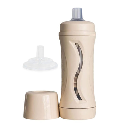 Subo Baby Food Bottle Starter Set | No Mess Baby Toddler Self Feeder | Squeeze Free Design for Purees, Smoothies, Yogurt, Oatmeal, or Thickened Liquids | Reusable Silicone Washable Cup (Oatmeal)