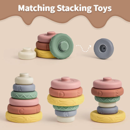 Mini Tudou Stacking Nesting Rings Baby Toy 6 PCS 4.7in for 6 Months+