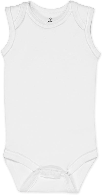 Sleeveless Bodysuits One-piece 100% Organic Cotton for Baby Boys, Girls, Unisex