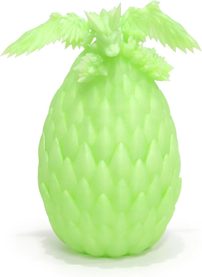 Upgraded 3D Printed Flying Dragon in Egg - Surprise Egg with Flexible Winged Dragon Inside, Mystery Beautiful Fidget Toy, Birthday Gift, Desk Figure Decor (Transparent Green)