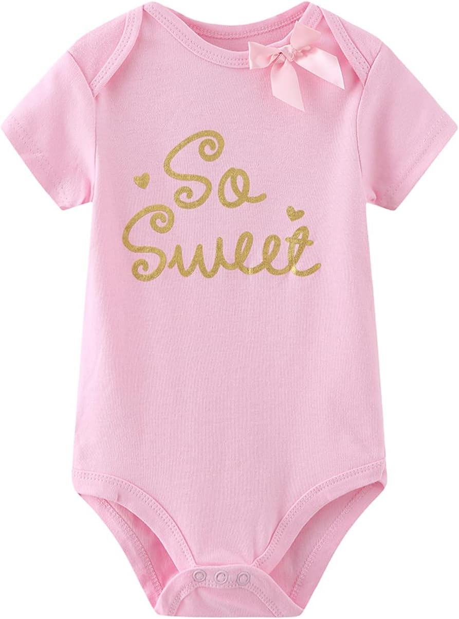 Baby Bodysuit Short Sleeve one-Piece Newborn Baby Clothes for Baby Boy and Girls