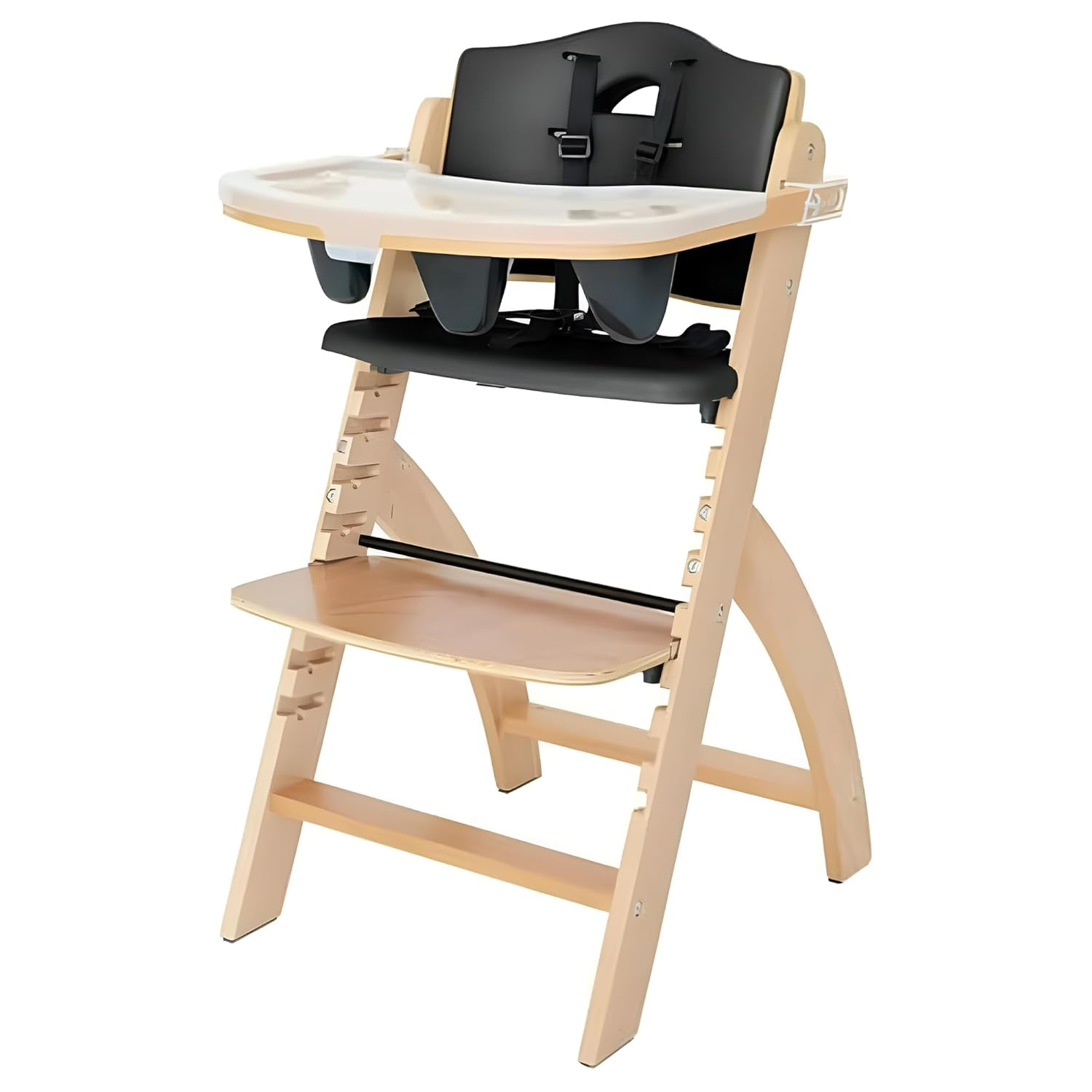 Abiie Beyond Junior Wooden High Chair with Tray - Adjustable and Convertible High Chair for Babies