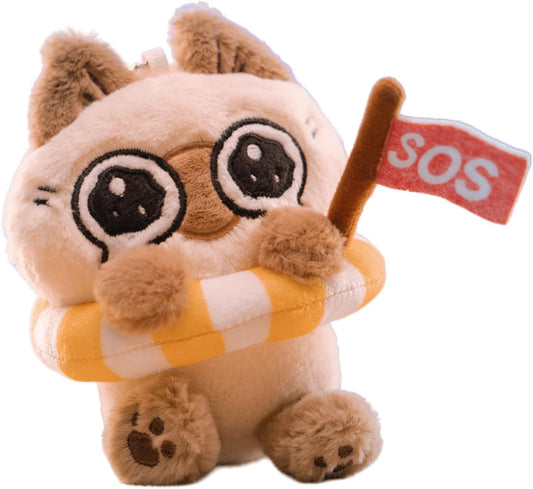 Nobeko Azuki Can Cat Blind Box Figures Island Exploration Series 1PC Random Art Cute Plush Siamese Cats Collectibles Birthday Gift