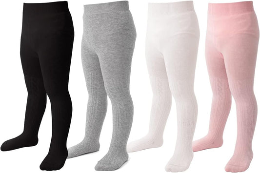 Marchare Baby Girls Tights Thick Solid Cable Knit Leggings Winter Warm Stockings For Toddler Girls