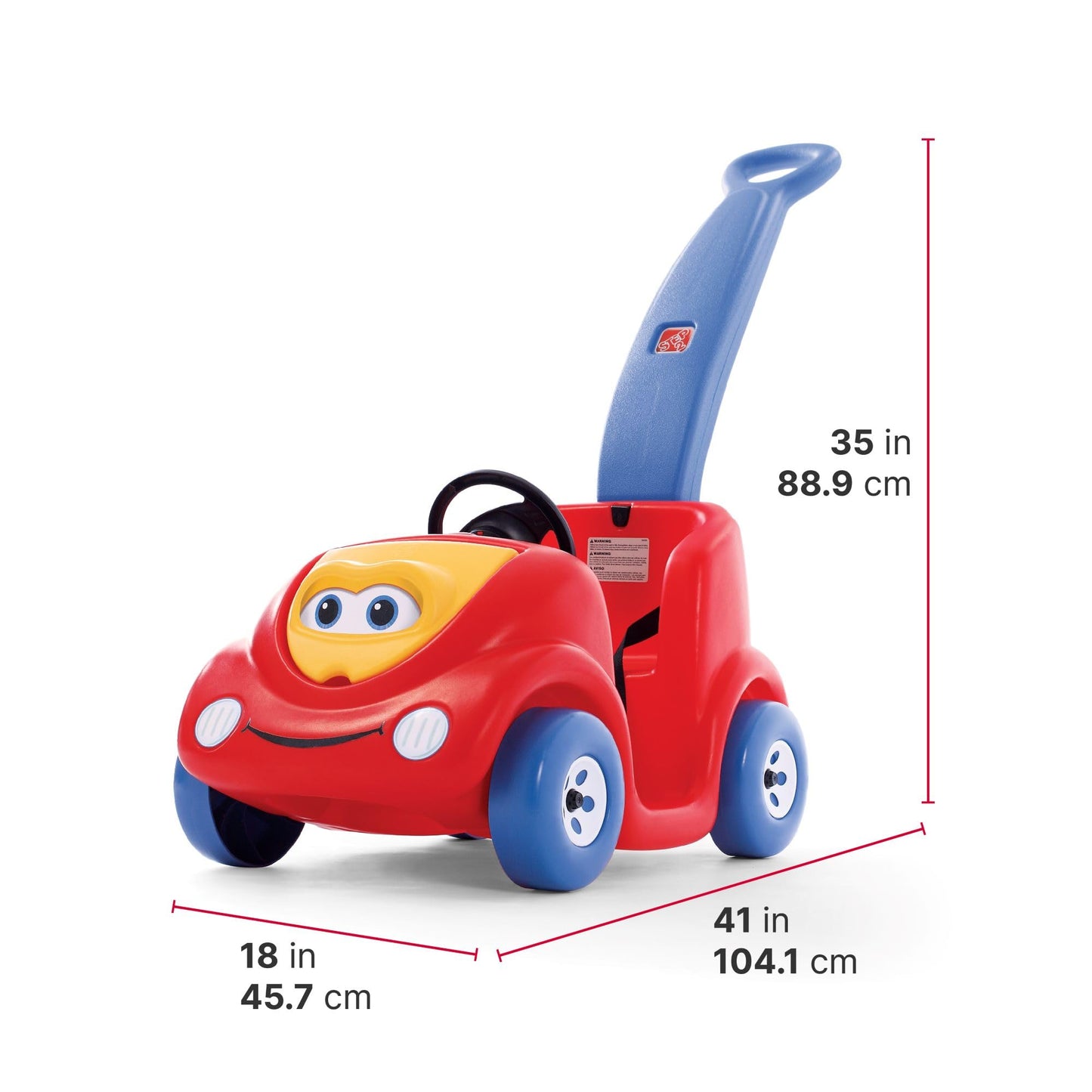 Step2 Push Around Buggy Kids Push Car, Toddler Ride-On Toy with Seat Belt and Horn, Red, Ages 18